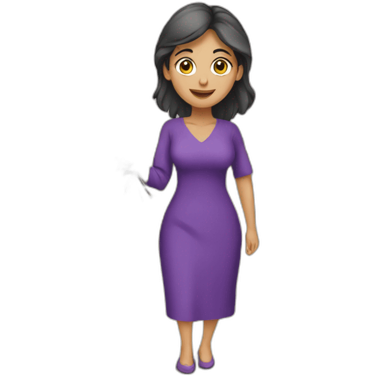 Armenian women doing shopping  in purple clothes  emoji