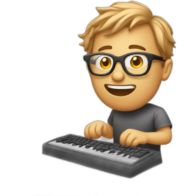 crazy software developer with keyboard emoji