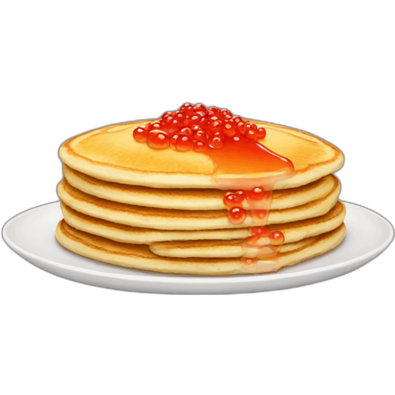 Pancake with big red caviar emoji