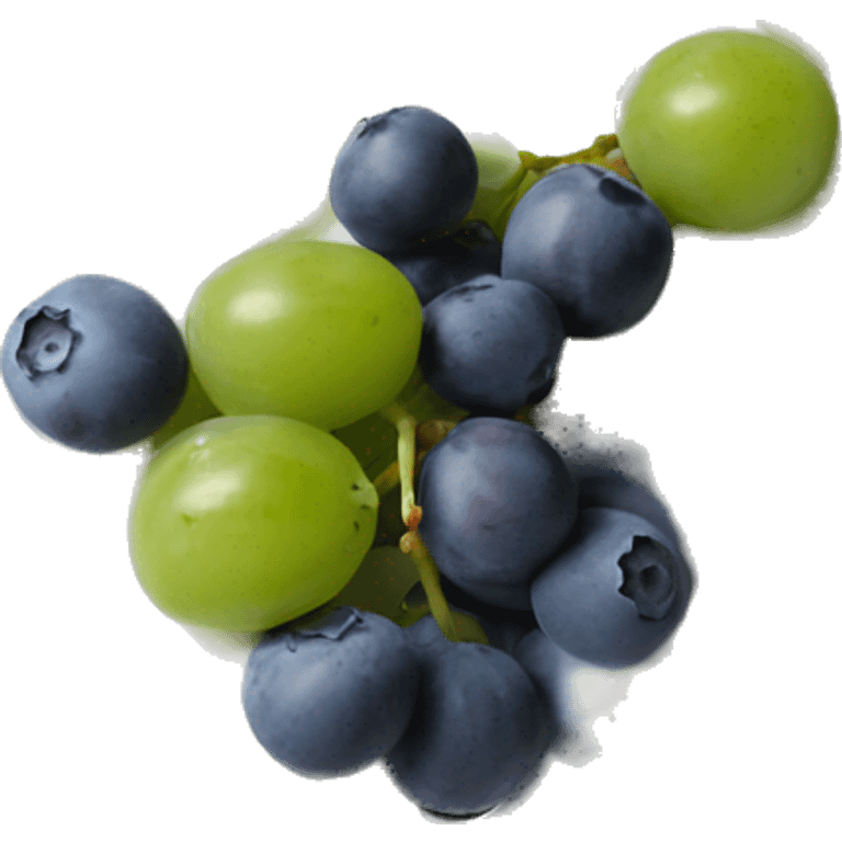 a bowl of yoghurt with green grapes and blueberries emoji