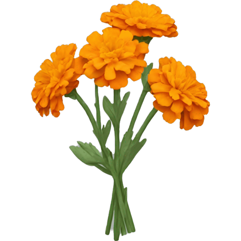 Orange marigold bouquet with three stems emoji