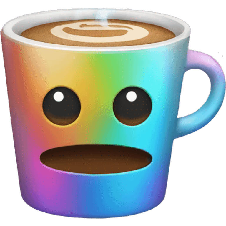 holographic coffee emoji