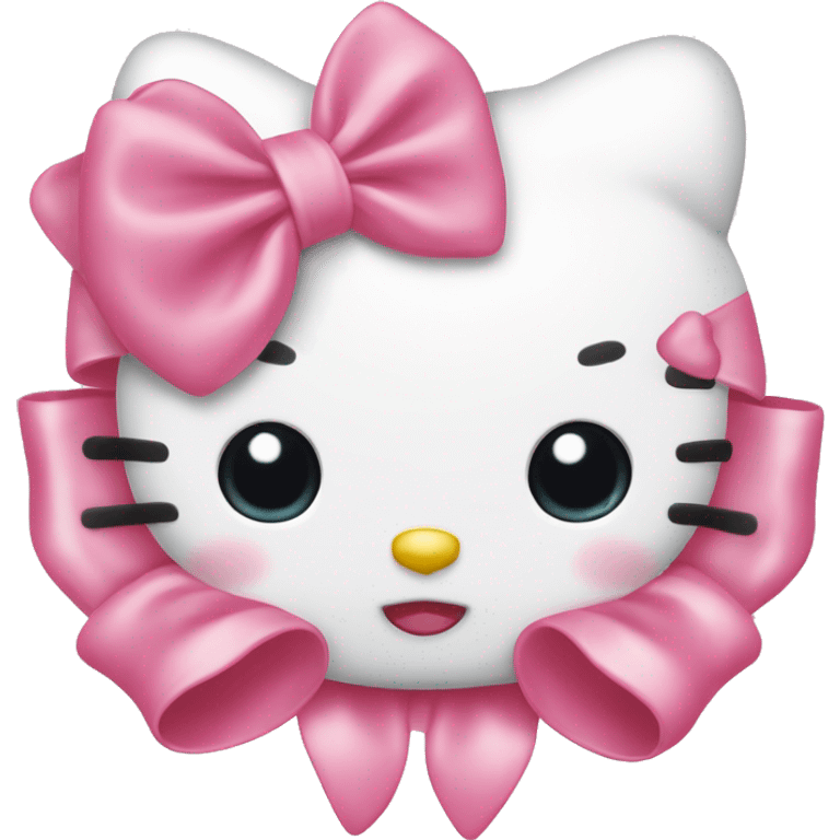 Hello Kitty noeud rose et peau blanche emoji