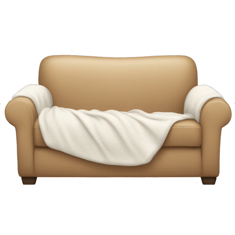 beige couch with white blanket emoji