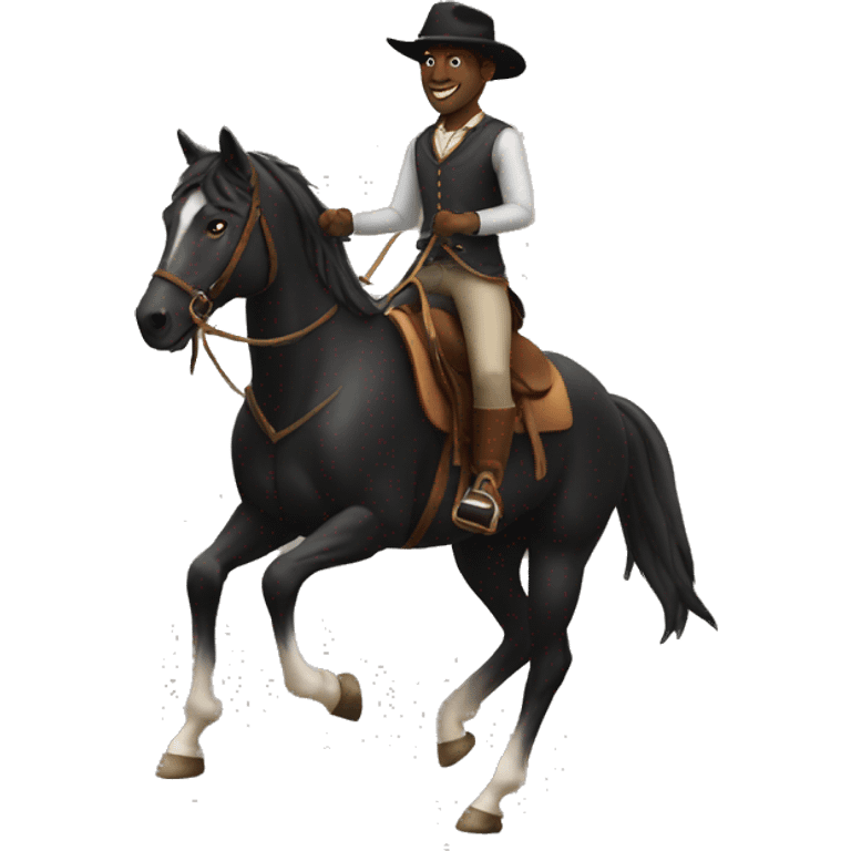 Tall black man riding a horse emoji