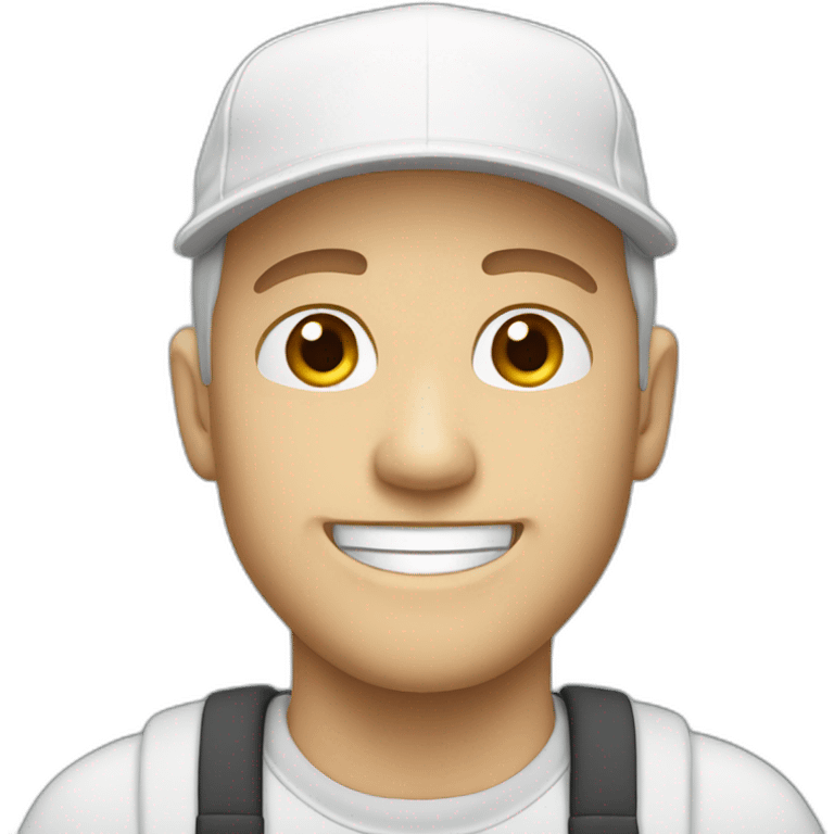 a white man smiling with a white cap and 👍 emoji