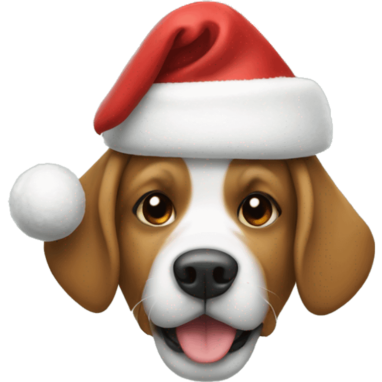 Dog in Christmas hat emoji