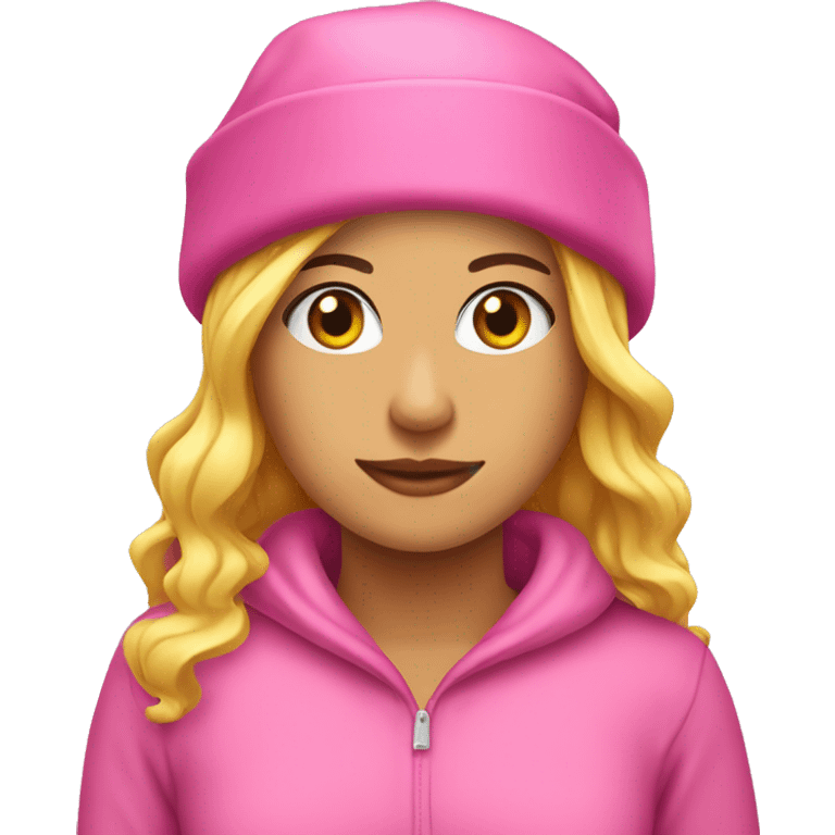 Chica gorro navidad rosa emoji