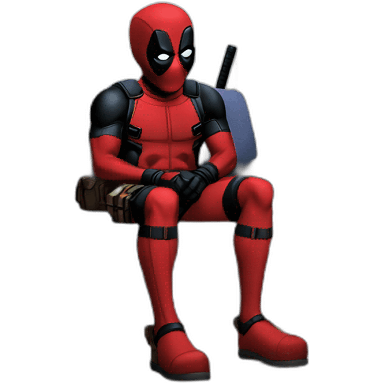 Deadpool's watching TV emoji