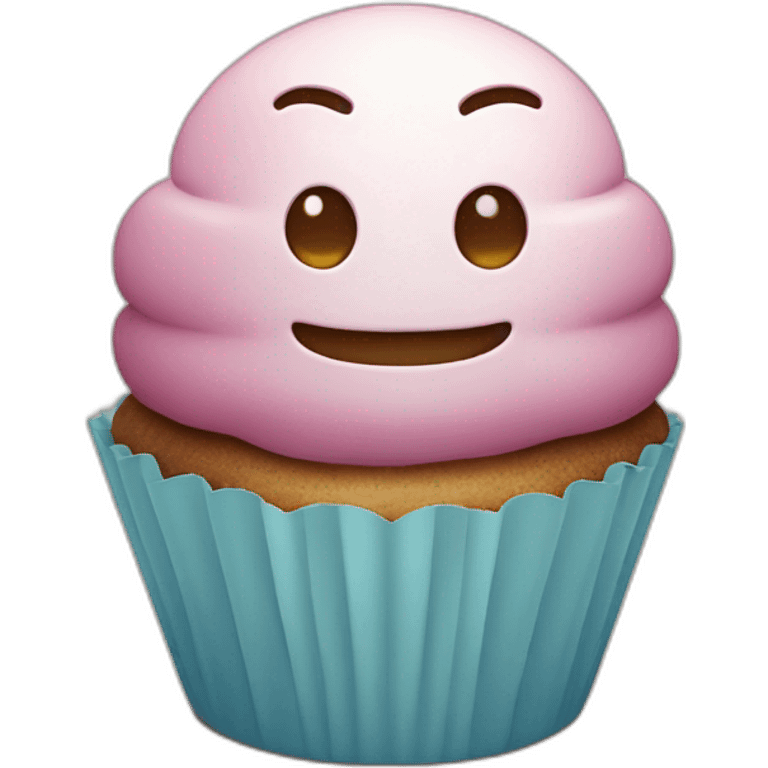 Happy cupcake with iron man  emoji