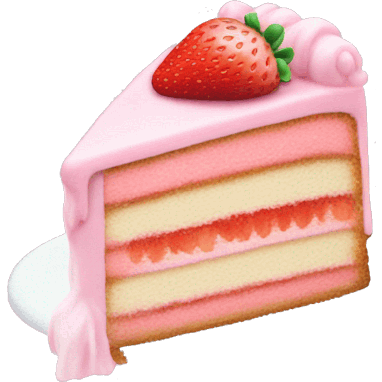 pastel pink strawberry cake slice emoji