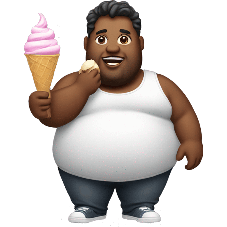 Fat dude holding ice cream emoji