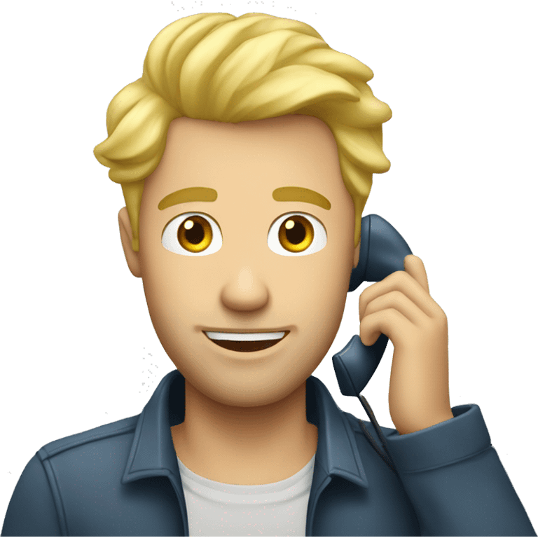 blond ful man calling phone emoji