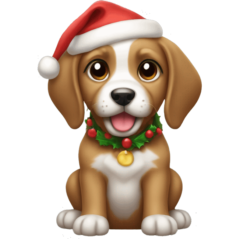 Cute Christmas puppy emoji