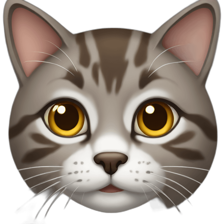 Brown and grey cat emoji