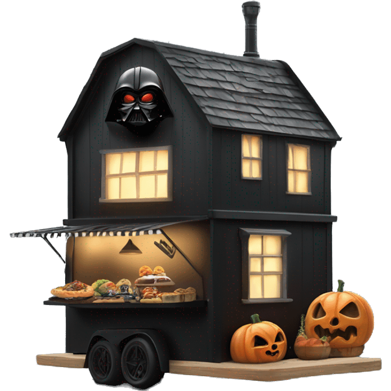 Realistic Darth Vader’s haunted dream house built food truck  emoji