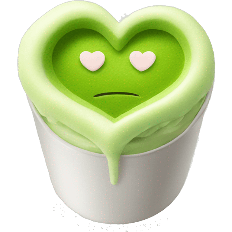 matcha with a heart foam emoji