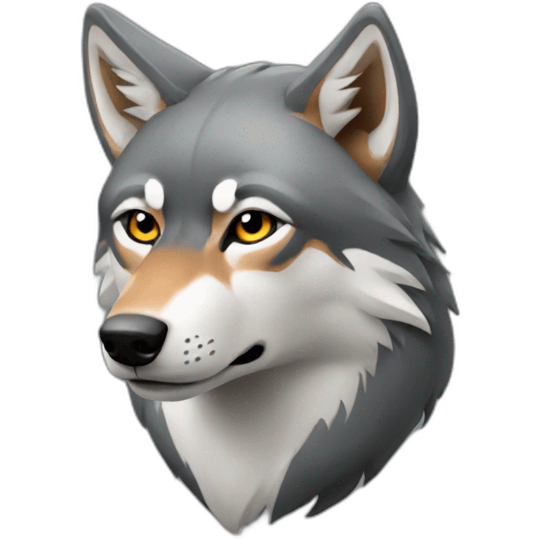 red gray wolf emoji