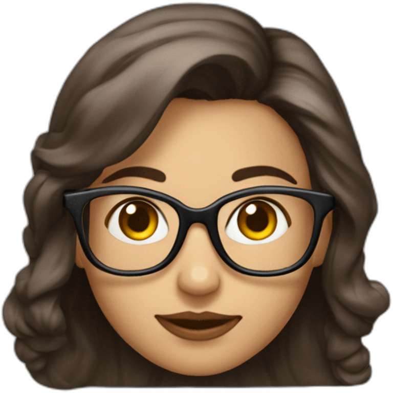 Une femme avec des lunettes qui lui font des yeux immenses  emoji