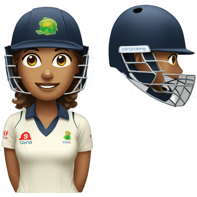 Women Cricketer + Helmet emoji