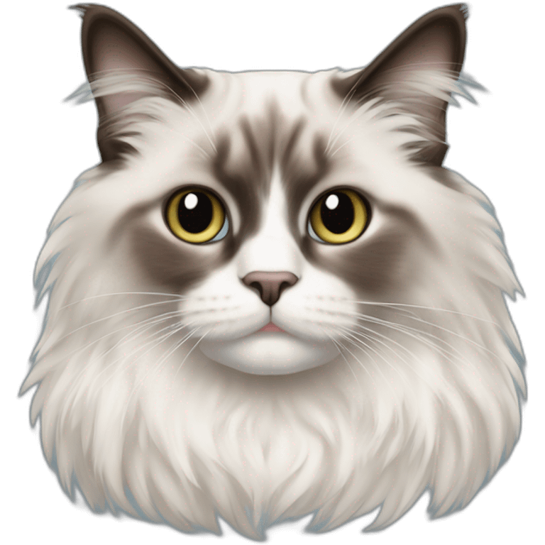 ragdoll cat on office chair emoji