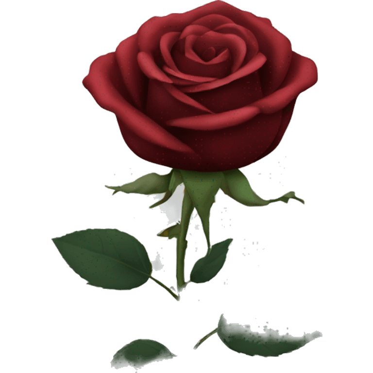 Dark red rose with black stem emoji