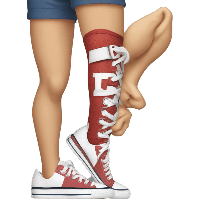 leg with sneakers on emoji