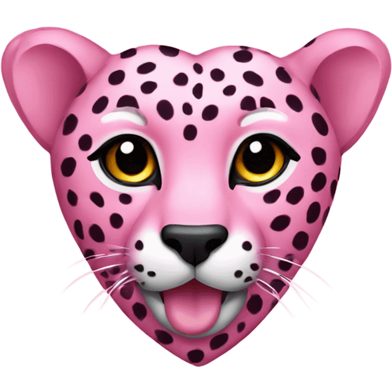 Pink Cheetah heart emoji