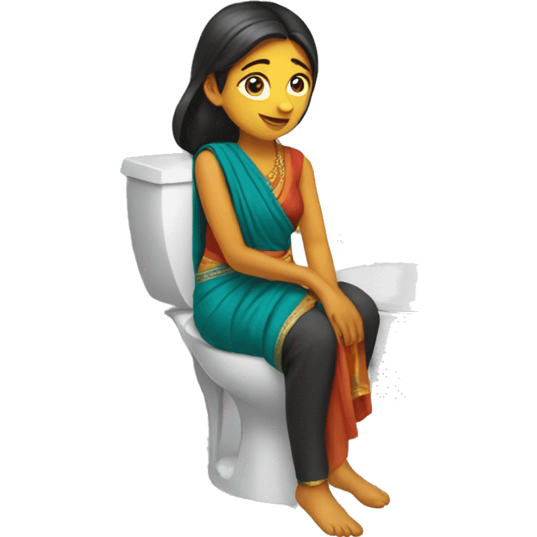 Remove NSFW (girl is sitting on toilet  in saree ) emoji