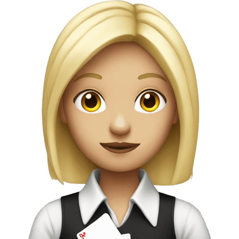 Blonde with poker Face emoji