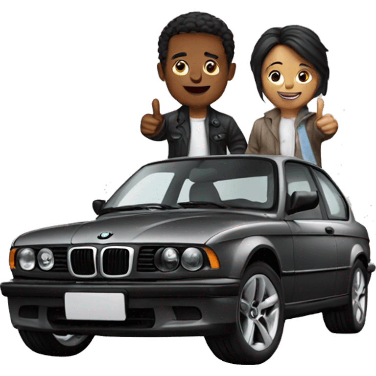 Friends in a bmw  emoji