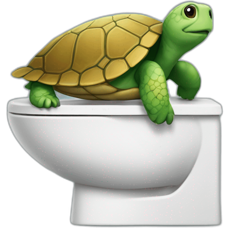 Tortue au toilette emoji