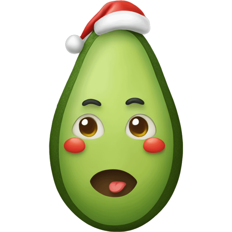 Avocado with Christmas hat emoji