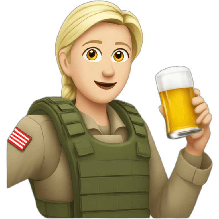 Marine lepen avec une bière emoji