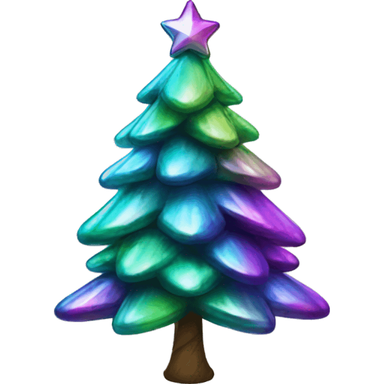 Iridescent Christmas tree emoji