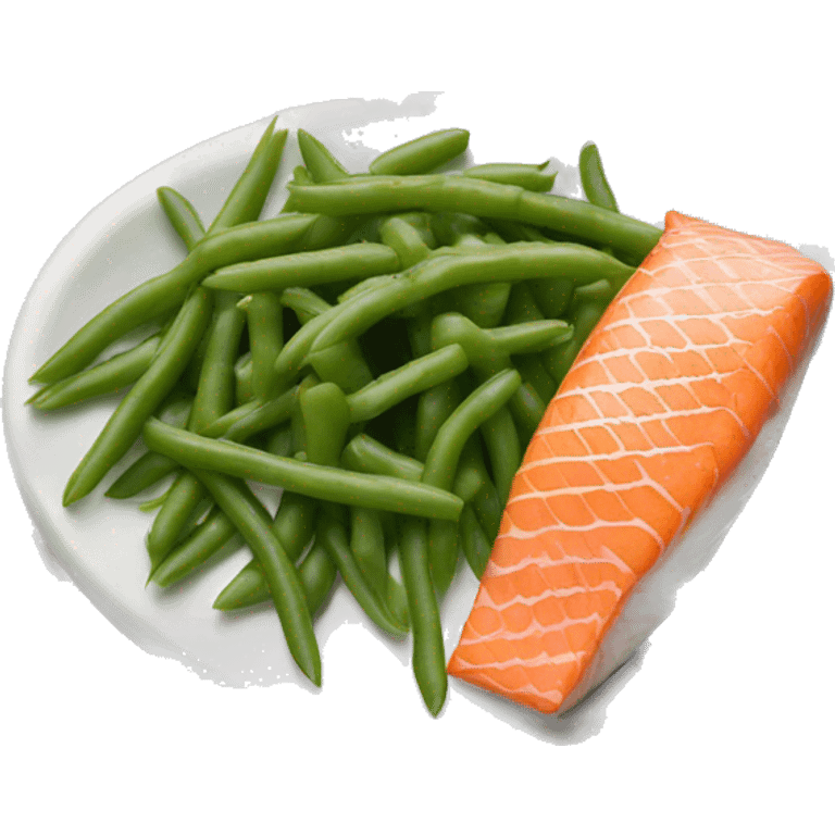 rice salmon and green beans emoji