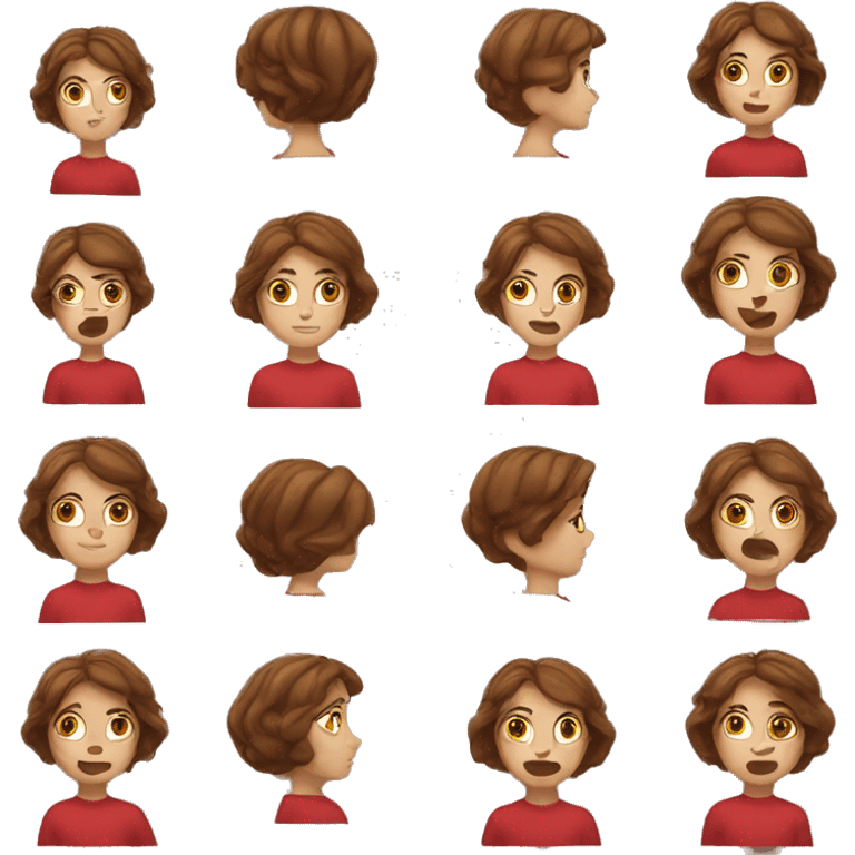 Woman with Brown Hair and red Electric Balls emoji