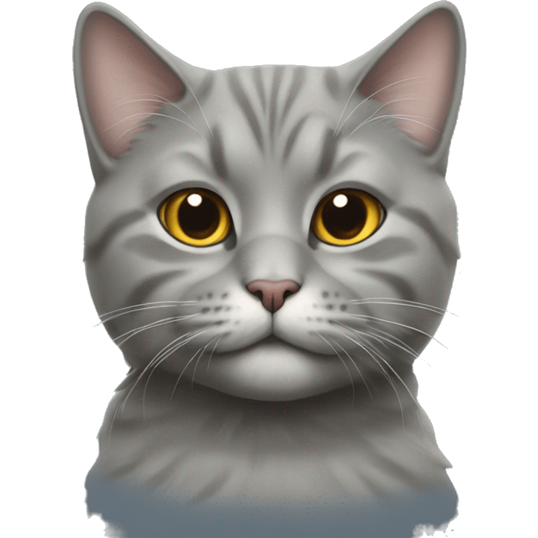 Gray Scottish cat With a kiss emoji