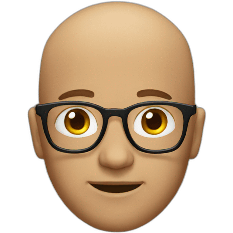 Men,glasses, no hair emoji