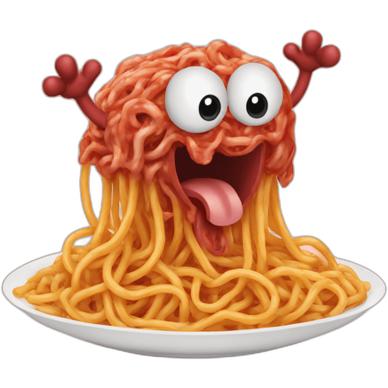 meat spaghetti flying monster emoji