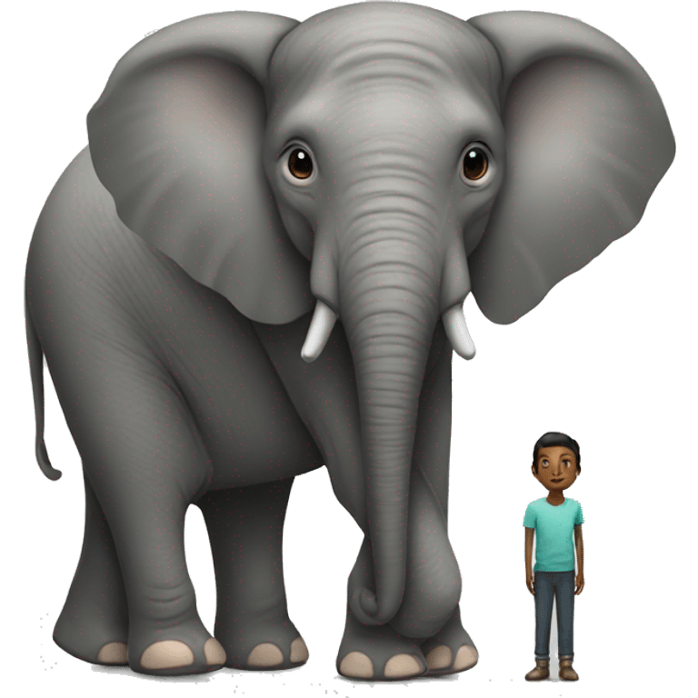 elephant and human together emoji