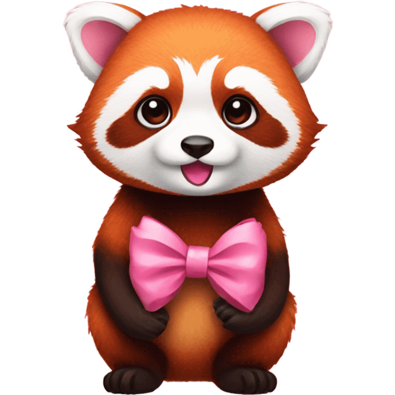 Red panda with pink bow  emoji