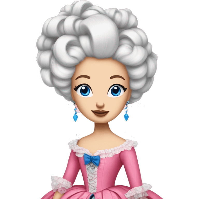 marie Antoinette with blue eyes and pink dress emoji