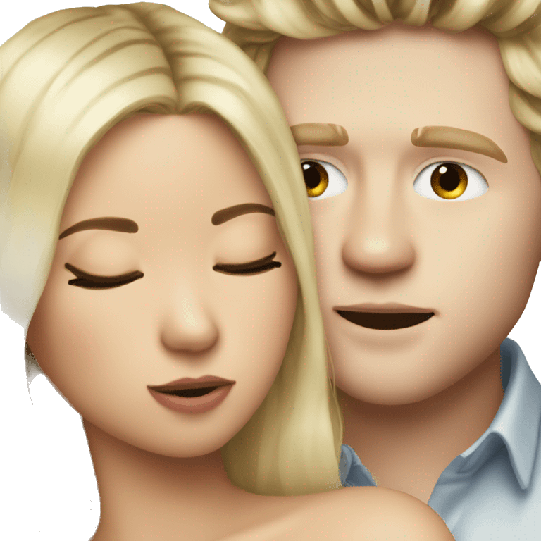 blonde girl kissing niall horan with eyes shut emoji