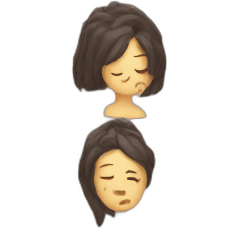 woman cry lose hair  emoji