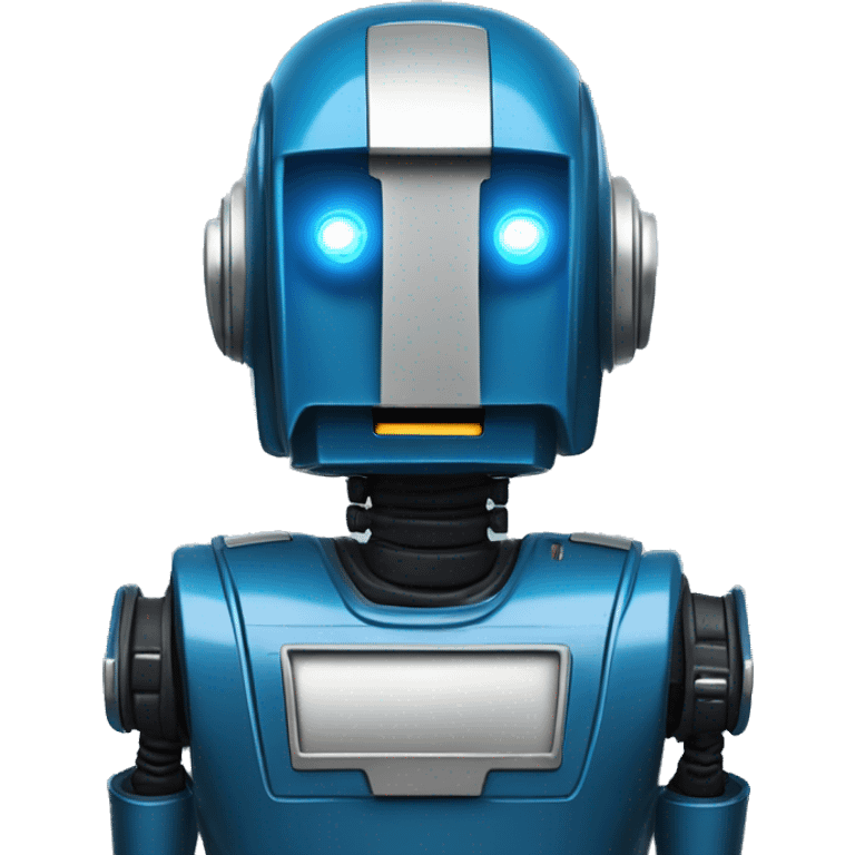 LED DaftPunk-style blue robot talk box emoji