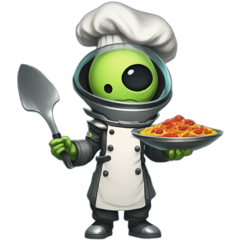 alien chef scifi roguelike rpg style inspired by slay the spire digital art emoji