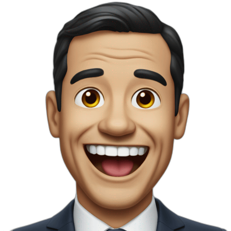 Pedro Sánchez laughing in suit emoji