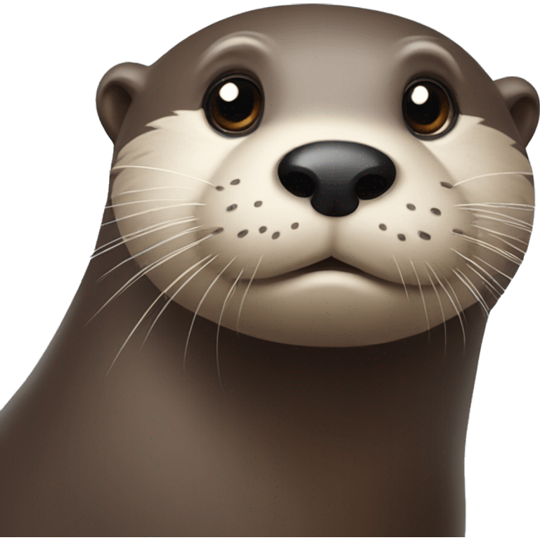 otter staring you while flotting emoji