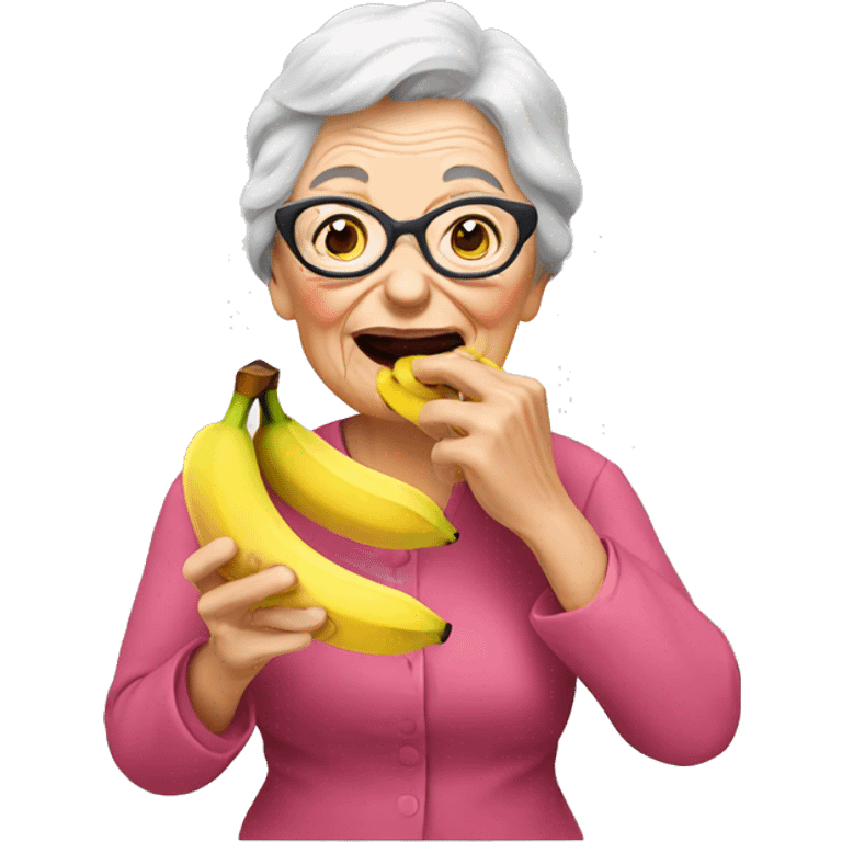 Grandma eating 3 bananas emoji